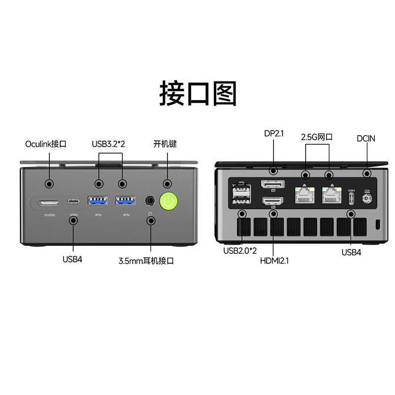 【全新升级】极摩客K8plus - AMD锐龙R7-8845HS 超静音迷你小主机