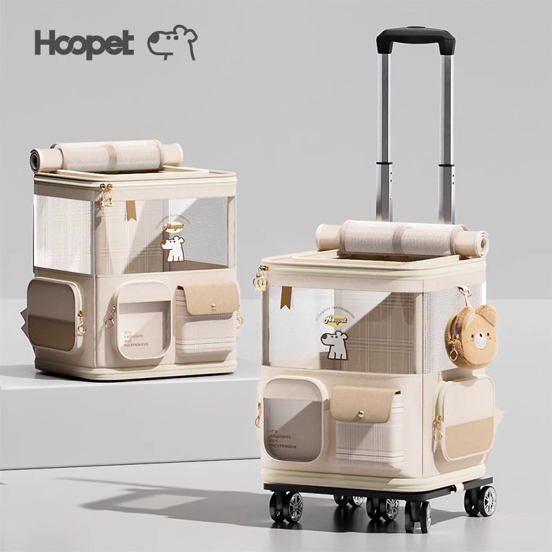 跨境宠物拉杆背包便携猫咪背包双肩包狗狗大容量行李箱外出宠物