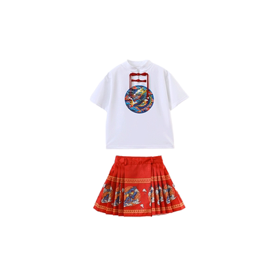 六一儿童啦啦队演出服幼儿园合唱表演班服小学生运动会中国风服装