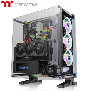 机电脑水冷主机箱D5水泵 水道板台式 Tt机箱DistroCas 350P开放式