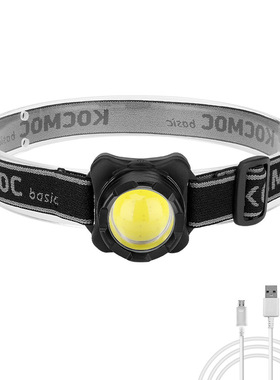 新品新款COB充电头灯迷你户外登山LED强光头戴夜钓USB充电红白光