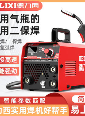 德力西1200无气二保焊家用220v电焊和二保焊两用一体工业焊机全套