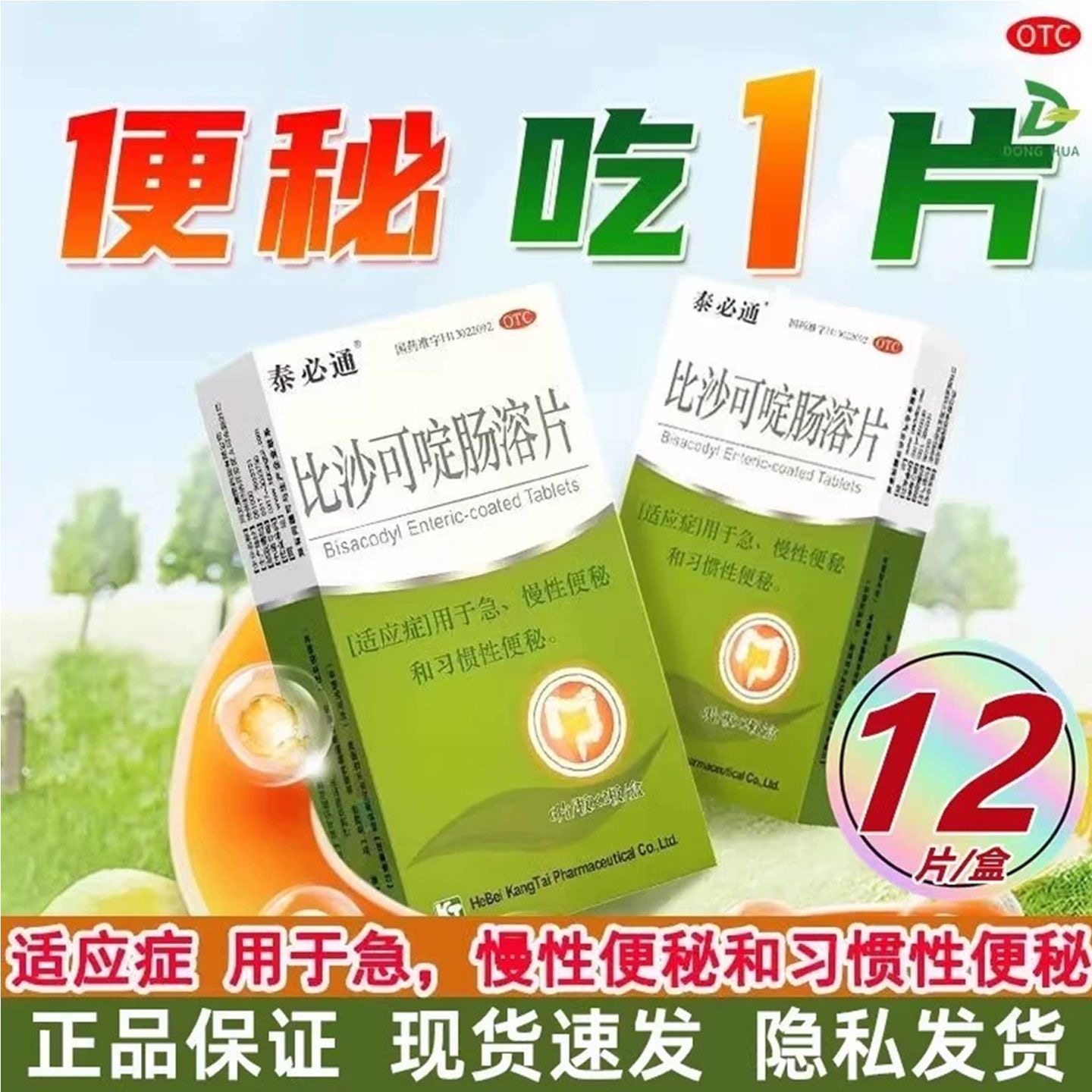 泰必通比沙可啶肠溶片12片 便秘 习惯性便秘 急慢性便秘