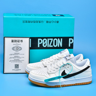 AJ男鞋dunk白生胶男款莆田鞋子aj1低帮女鞋空军一号三勾白黑板鞋
