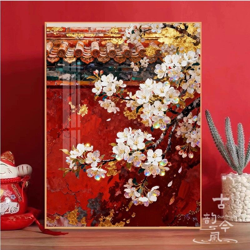 【故宫杏花】十字绣2026新款线绣中国风简单手工自制刺绣钻石贴画