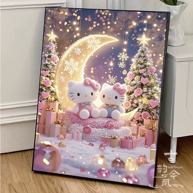 【卡通凯蒂猫】十字绣2025新款满绣半成品自己绣小件刺绣钻石贴画