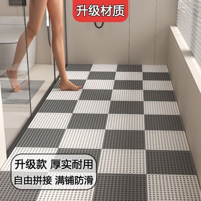 可拼接浴室防滑垫淋浴厨房卫生间脚垫厕所加厚镂空隔水防摔地垫子