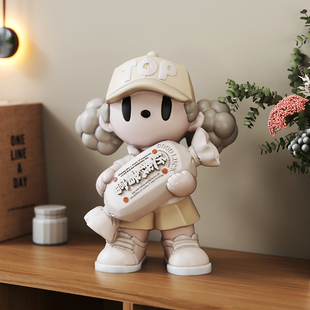 奶油风可爱女孩摆件客厅电视柜酒柜玄关家居装 饰品生日乔迁礼物