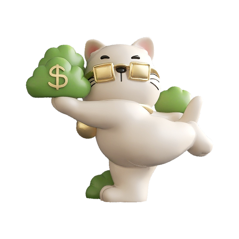 氛围感放青松招财猫桌面摆件