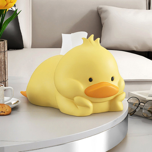 韵灿奶油风可爱鸭纸巾盒