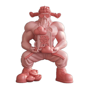 肌肉财神爷摆件家用客厅博古架装饰男生日乔迁开业礼物礼盒装饰品