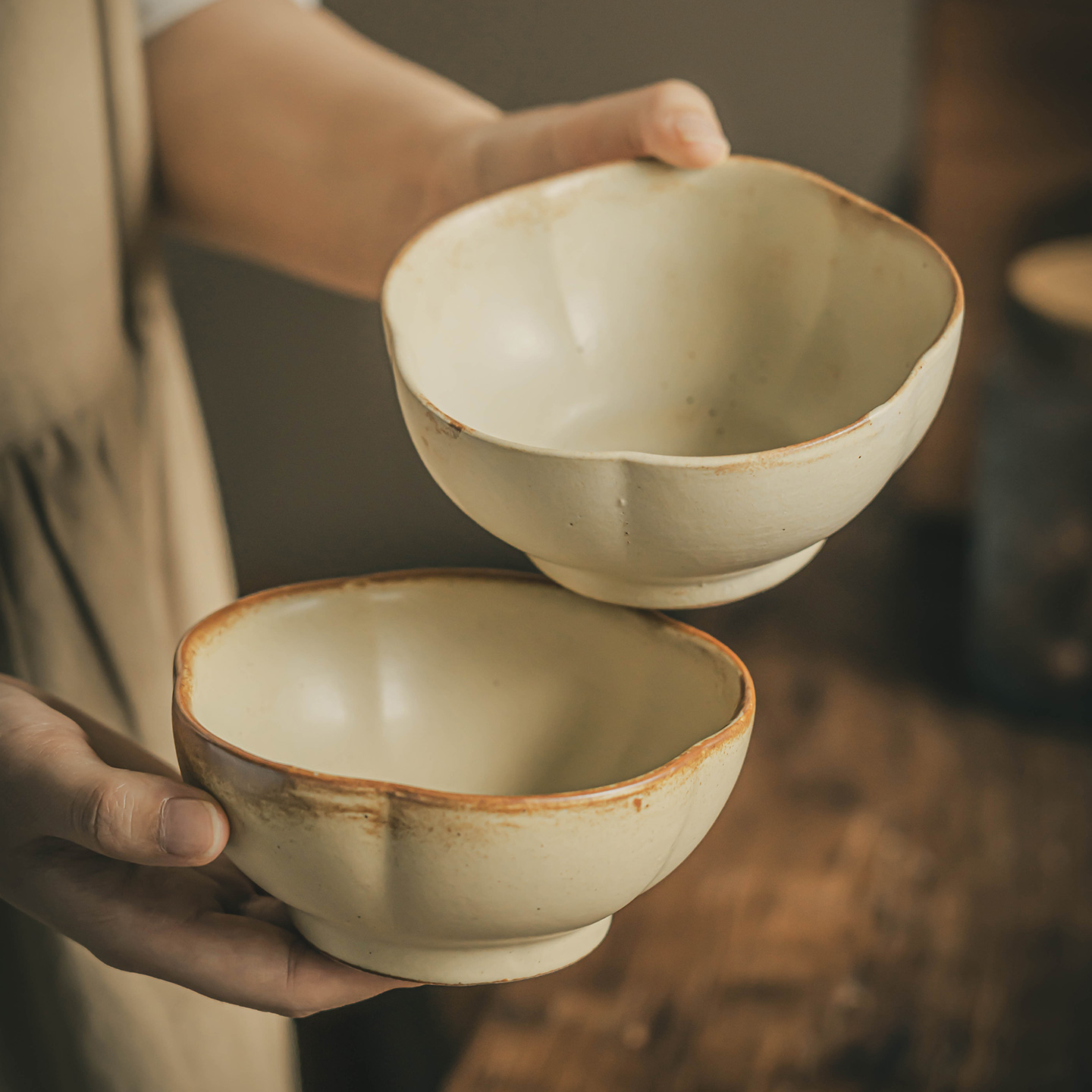 日式手作粗陶碗一人食餐具米饭碗