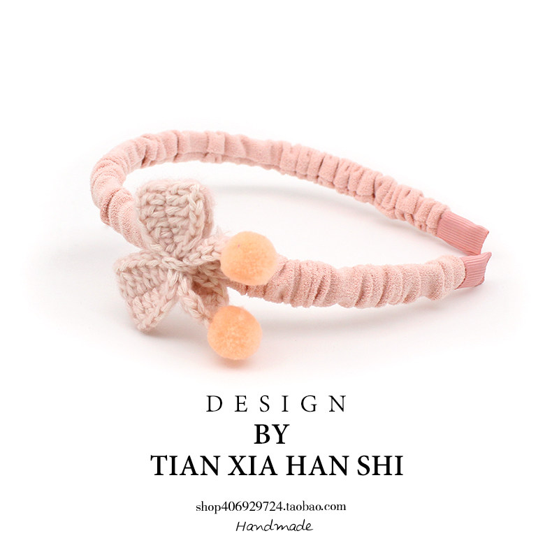 韩国儿童毛球蝴蝶结针织鹿皮绒发箍宝宝不伤发秋冬毛线发卡头饰潮,童装/婴儿装/亲子装,发饰,淘宝优惠券,粉丝福利购,淘宝优惠卷