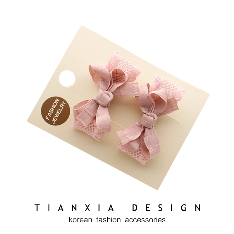 韩国儿童蝴蝶结对夹女童公主甜美气质发卡侧边刘海碎发夹压夹头饰