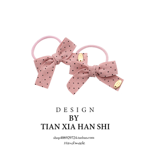 韩国宝宝细波点蝴蝶结扎头绳橡皮筋儿童扎啾啾不伤发可爱迷你发圈