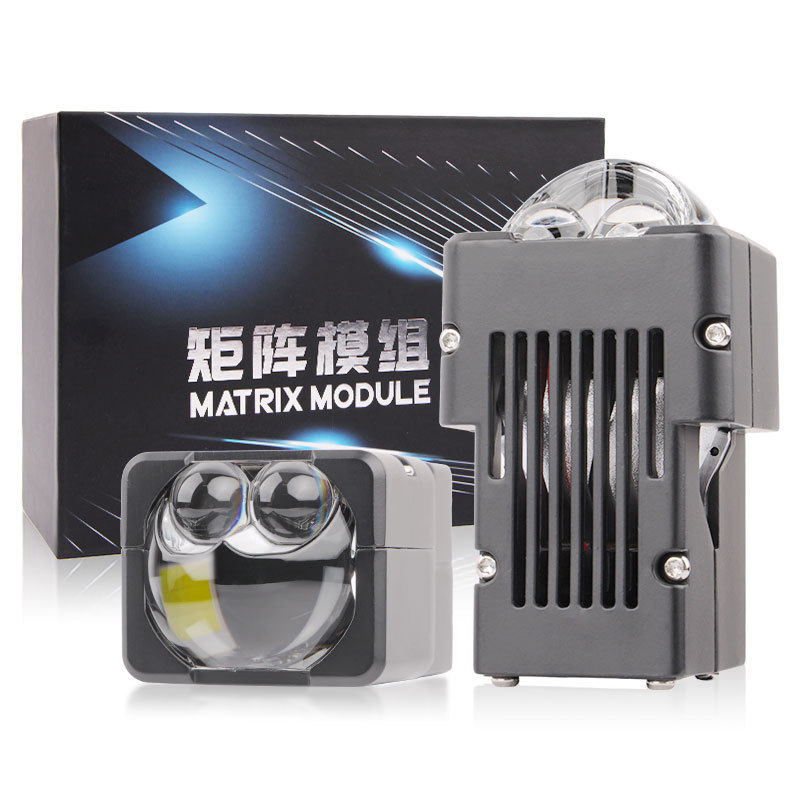 1.7寸双直射激光车灯矩阵双光透镜汽车LED大灯改装超亮远近光一体