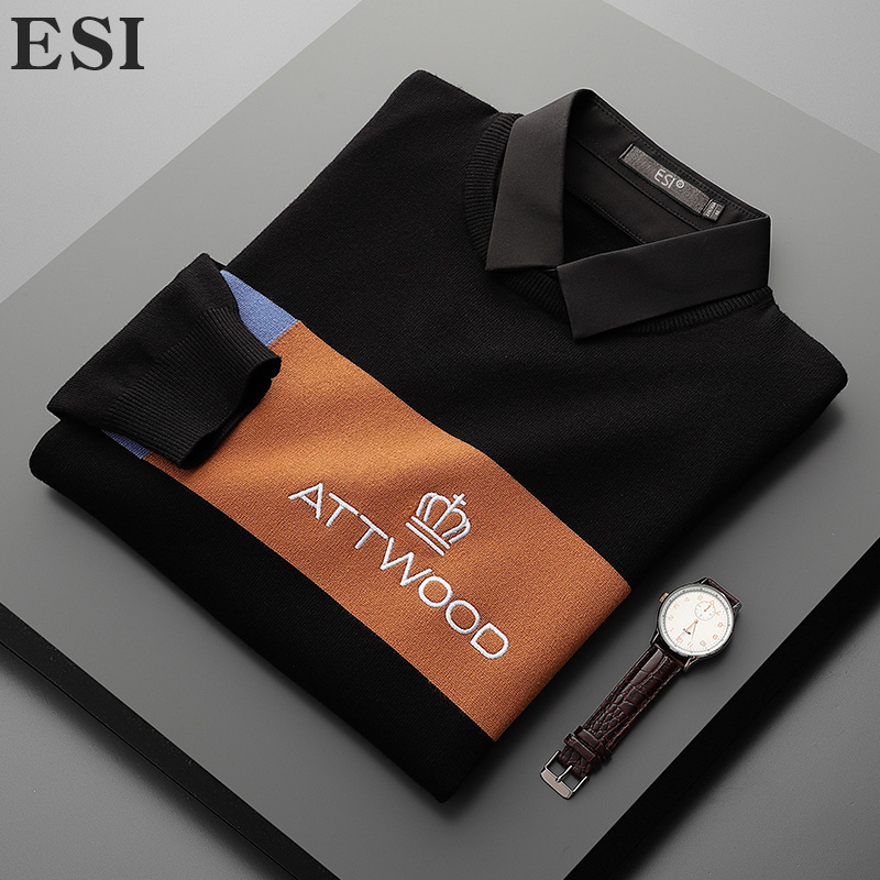 清仓假两件毛线衣衬衫领