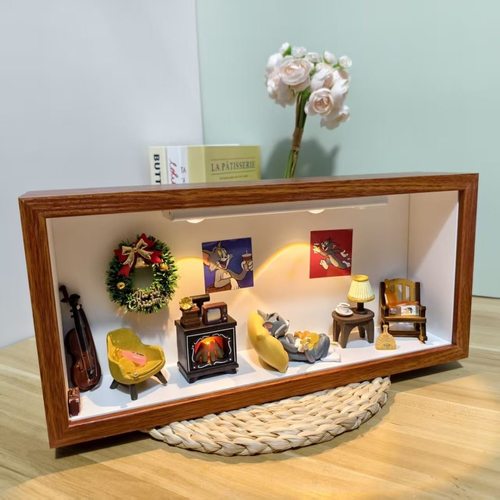 日系樱花树 猫和老鼠汽车车载摆件汤姆杰瑞车内装饰可爱桌面手办