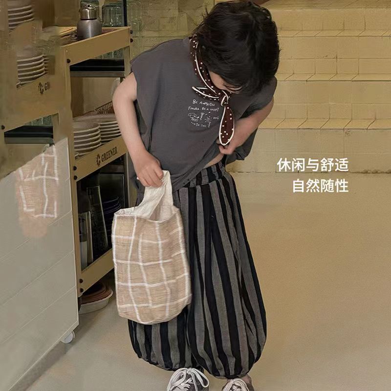 男童夏季套装2026新款宝宝韩版休闲宽松薄款儿童无袖衫两件套潮酷