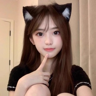 黑色猫耳朵头饰发箍女生韩系兽耳发夹cos可爱发卡猫咪头箍万圣节