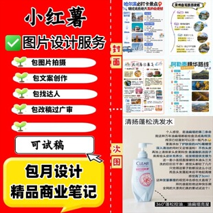 小红xhs 书 图文制作 小红薯爆款文案 图文 封面设计代笔图片设计