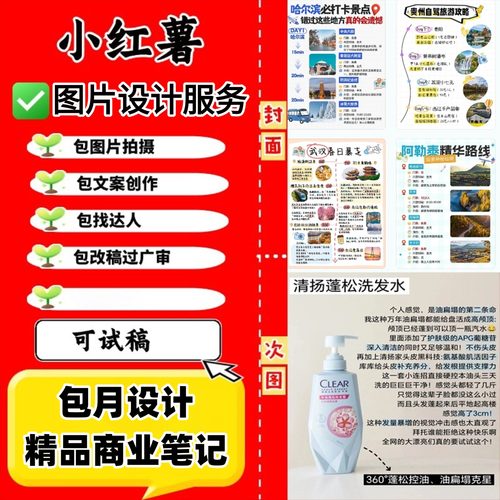 小红xhs 书 图文制作 小红薯爆款文案 图文 封面设计代笔图片设计
