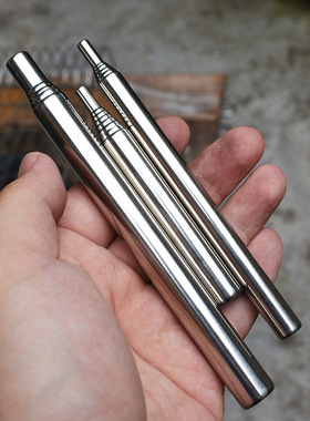 户外不锈钢吹火管吹火筒野营生火工具可伸缩吹火棒Pocket Bellow