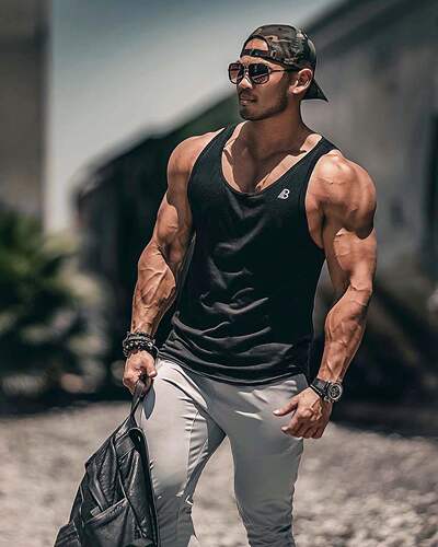 肌肉男运动纯色背心无袖