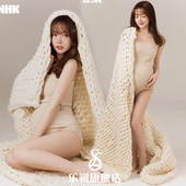 影楼新款 可爱孕妈大肚温馨粗针织摄影写真K艺术照时尚 孕妇拍照服