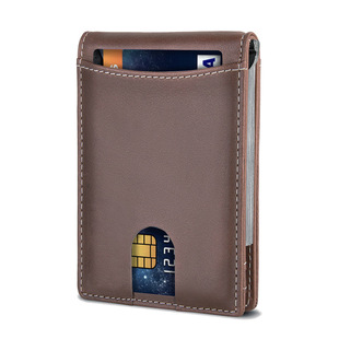 持卡人门禁卡套卡包美金夹钱包男士真皮正品软男式钱夹钱包男