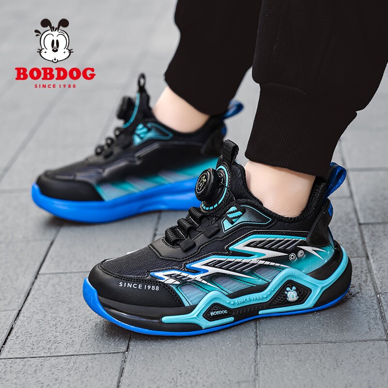 巴布豆透气休闲风男童鞋时尚百搭网面减震软底女童运动鞋炫酷撞色