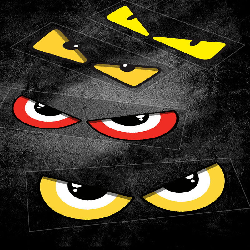 恶魔眼睛电动车贴纸摩托车头盔反光装饰小牛雅迪个性创意汽车贴纸