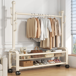 挂衣架落地家用卧室衣架房间挂衣服架子晾衣架移动室内简易衣帽架