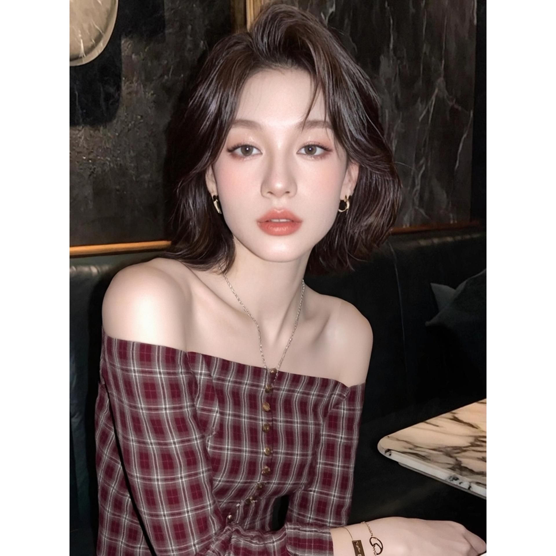 JOYIASS上衣女装秋季2025新款外贸原单韩系chic别致高级感一字肩