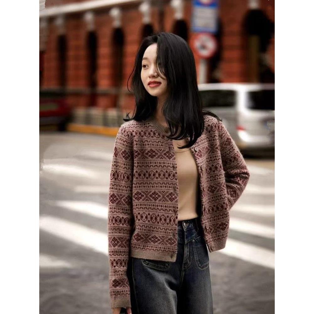 JOYIASS圆领长袖毛衣女装秋季2025新款外贸原单针织开衫外套潮汕