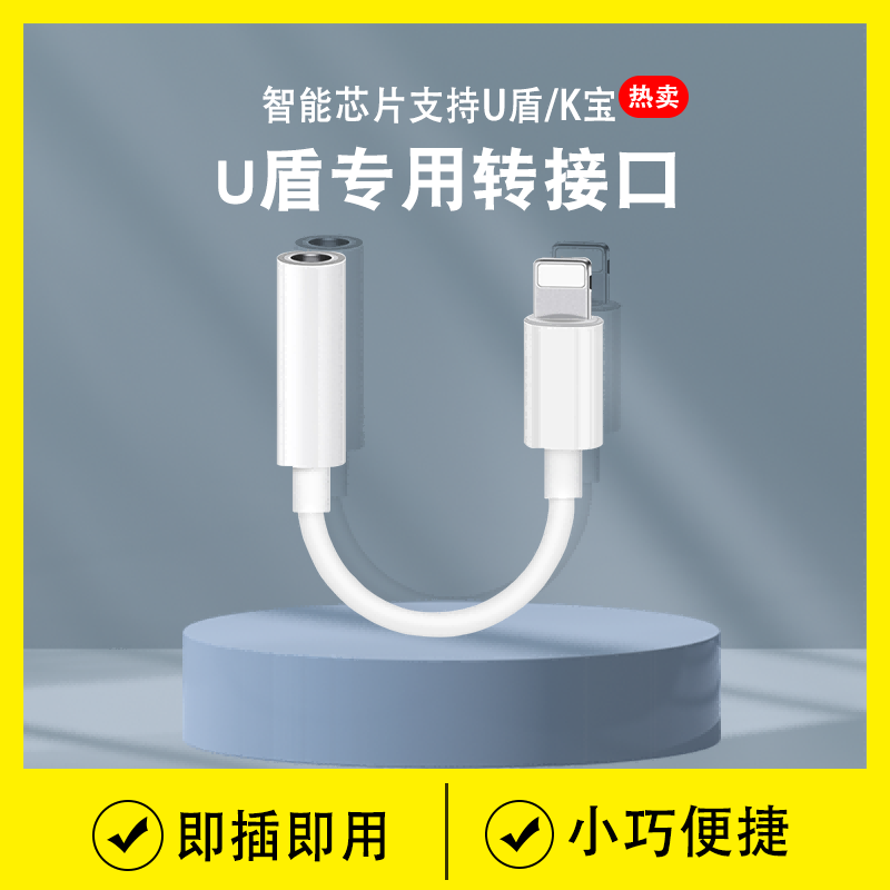 适用苹果耳机转接头iPhone12/xs/7/8plus音频转换器有线直播充电二合一转3.5mm线lighting手机扁头转圆头U盾