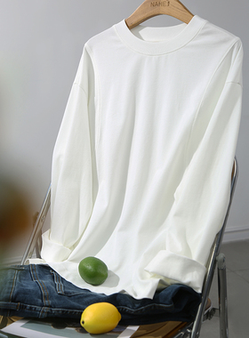 那禾新款纯棉打底白色T恤女简约宽松女上衣ND41TY0246