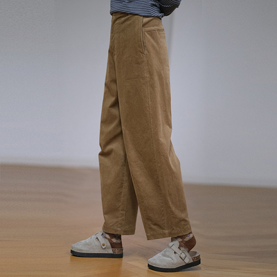 那禾新品棉感灯芯绒直筒裤休闲裤女ND44KQ1369