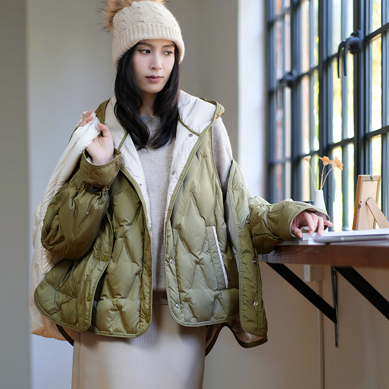 那禾休闲常规V领羽绒服