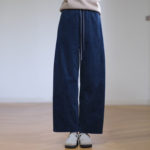 那禾新品灯芯绒保暖香蕉裤弯刀裤针织裤女0219