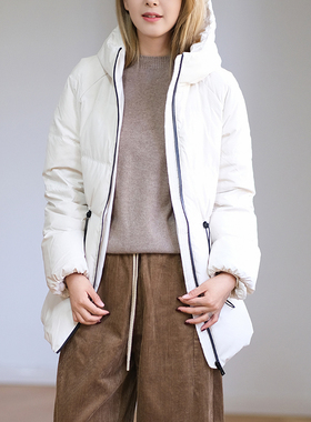 那禾冬季新款白鸭绒一帽多戴连帽羽绒服女保暖外套NW34RR0302