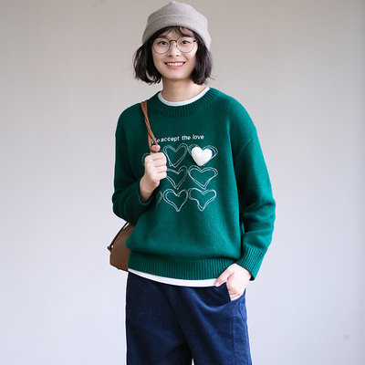 那禾圆领休闲宽松毛衣