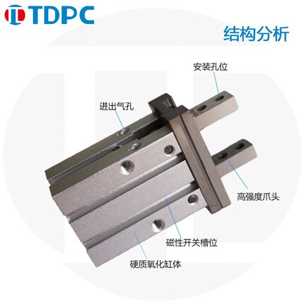 TDPC气动手指夹爪气缸MHZ2-16/6/10/20/25/32/40小型平行机械手