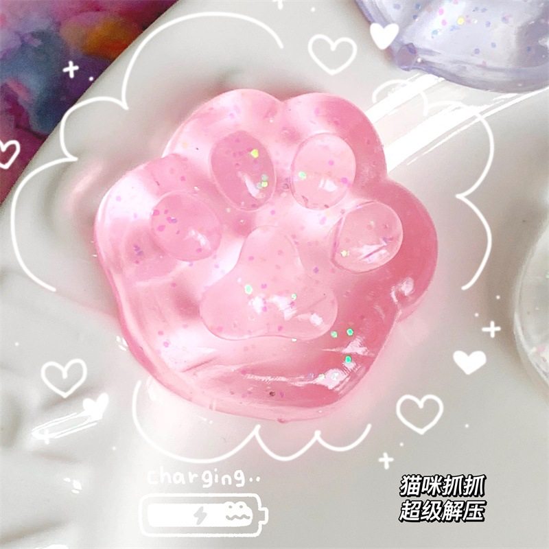 可水洗TPR透明闪粉猫爪捏捏乐解压冰块粘粘乐减压发泄创意小玩具,玩具/童车/益智/积木/模型,捏捏乐/按按乐,淘宝优惠券,粉丝福利购,淘宝优惠卷