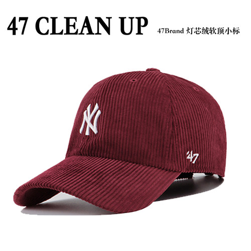 47brand灯芯绒棒球帽子秋冬百搭