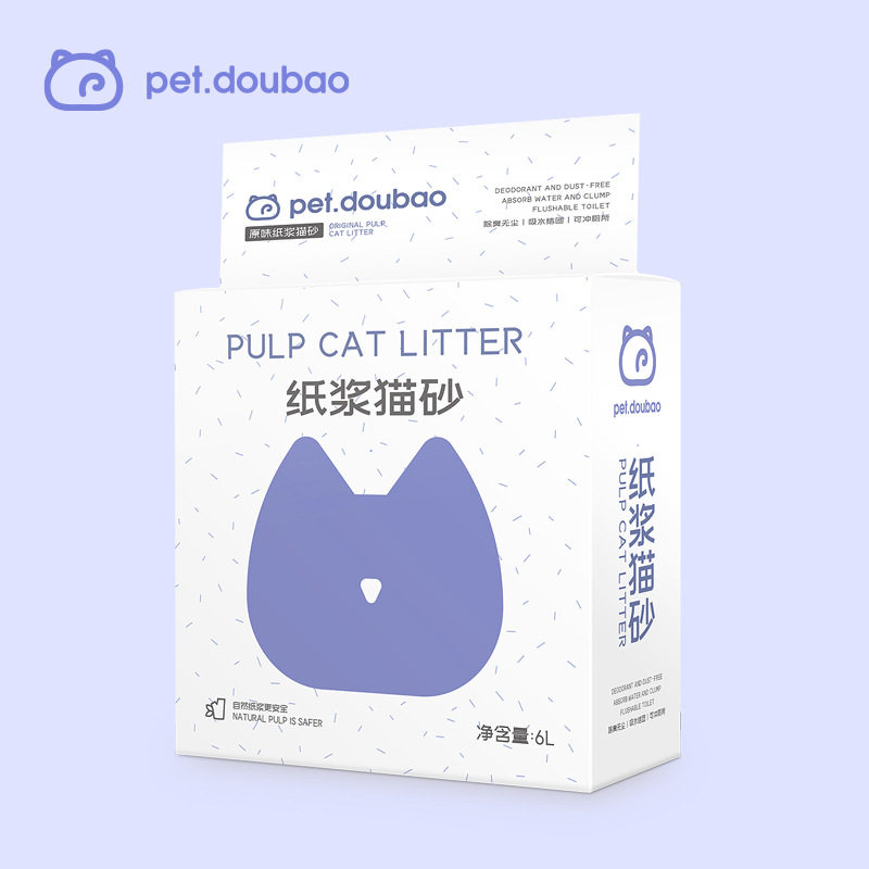 豆腐猫砂纸浆猫砂6L原味纸木绿茶活性炭低尘除臭结团代发厂家批