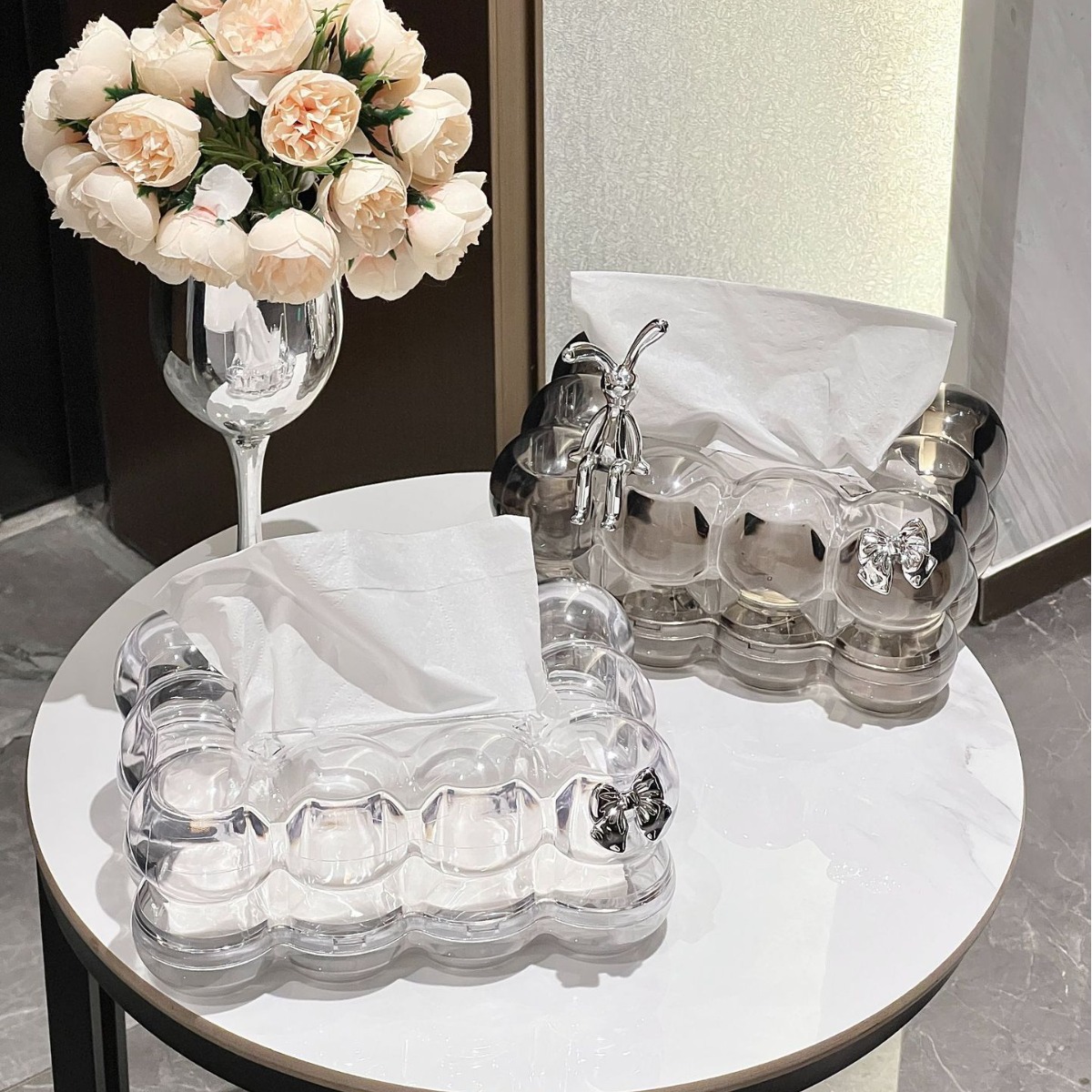 源厂轻奢高颜值纸巾盒家用客厅茶几纸巾收纳盒创意个性透明抽纸盒