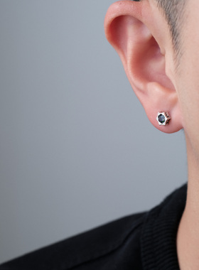 FourPin幻彩六芒星螺丝耳钉小众设计感气质轻奢个性999银耳饰男女