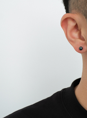 FourPin深色珍珠耳钉简约高级感百搭气质2021新款925纯银耳饰男女