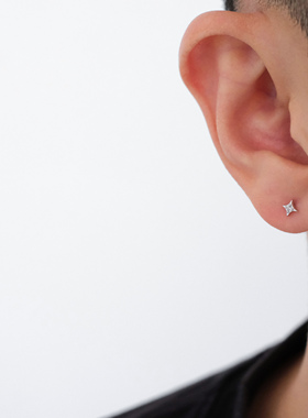 FourPin小星芒耳钉小众设计感ins简约风百搭小巧S925纯银耳饰男女